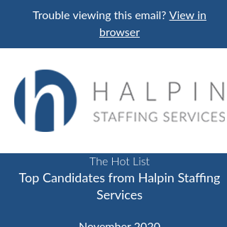 Halpin HOT List November 2020