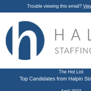 Halpin's Top Candidates For April